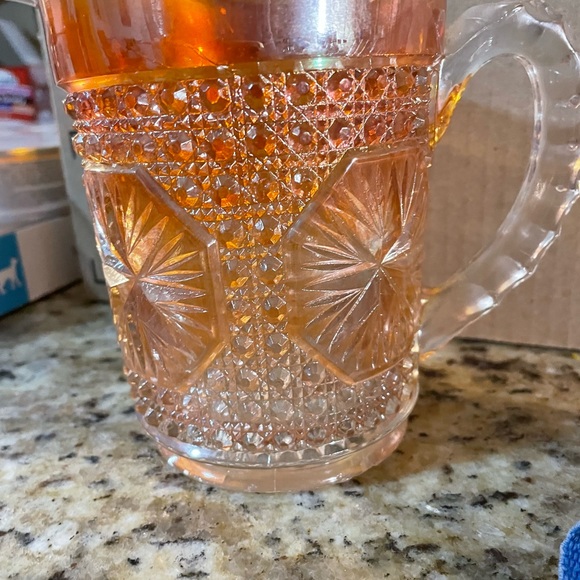 Carnival glass pitcher - Picture 3 of 3